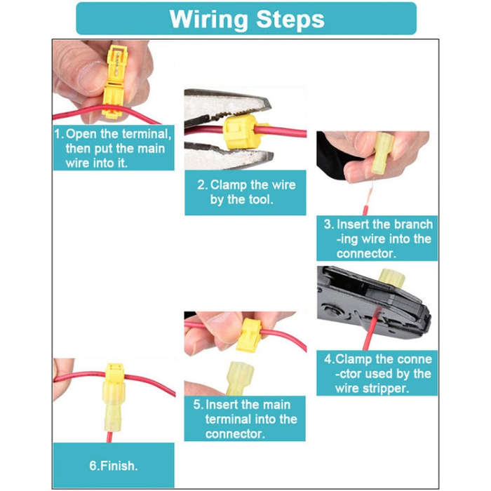 120 in 1 Universal T Shape Push Clamp Solderless Wire Connector Fast Wiring Terminal Insulated Jo...