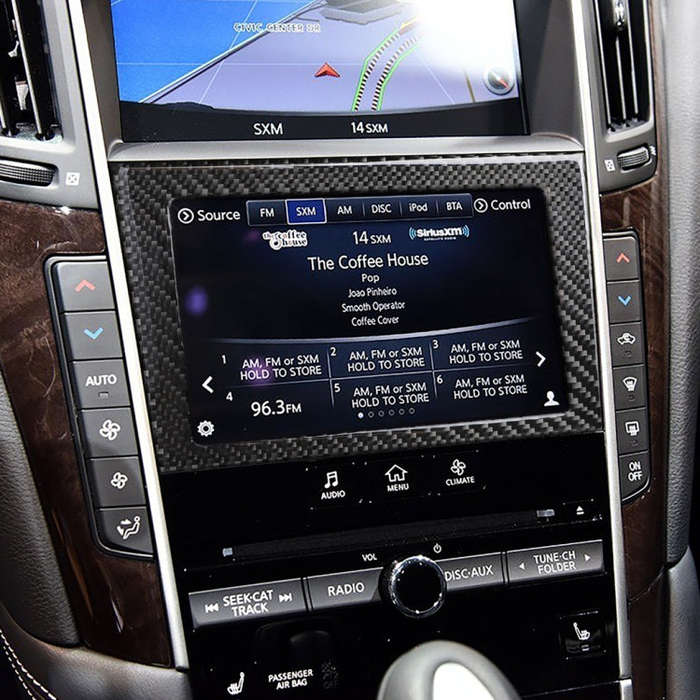 Car Carbon Fiber Navigation Frame Decorative Sticker for Infiniti Q50 / Q60 2014-2020