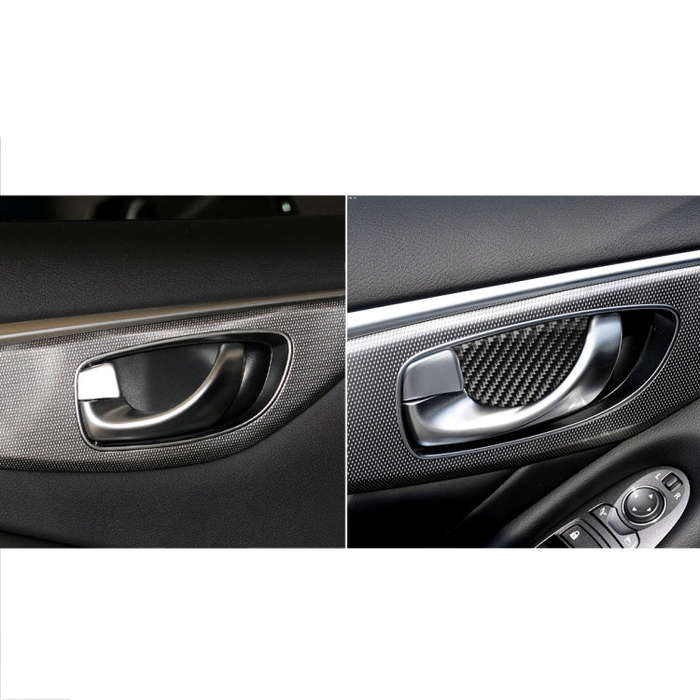 4 PCS Car Carbon Fiber Door Inner Handle Wrist Panel Decorative Sticker for Infiniti Q50 / Q60 20...