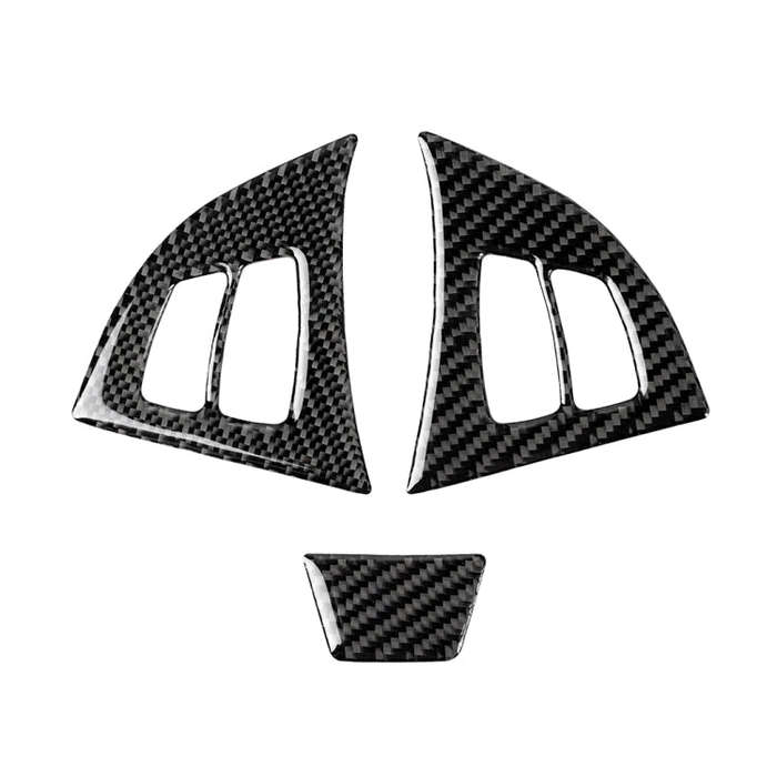 3 in 1 Car Carbon Fiber Solid Color Steering Wheel Button Decorative Sticker for BMW E70 2008-201...