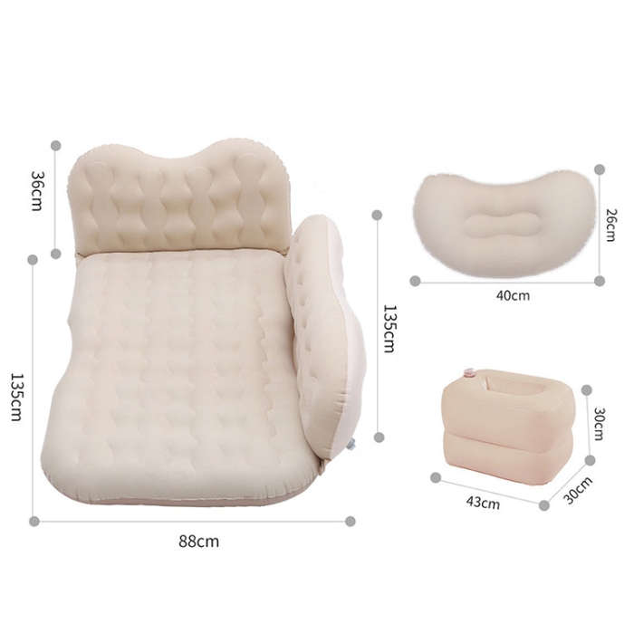 Universal Car Travel Inflatable Mattress Air Bed Camping Back Seat Couch with Head Protector + Wi...