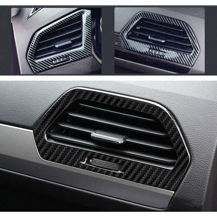 Car Carbon Fiber Central Control Side Air Outlet Frame Decorative Sticker for Volkswagen Tiguan L