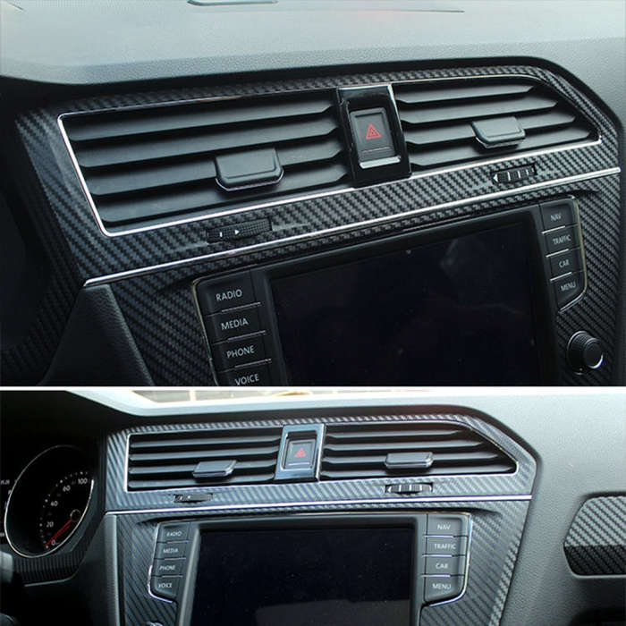 Car Carbon Fiber Central Control Air Outlet Frame Decorative Sticker for Volkswagen Tiguan L