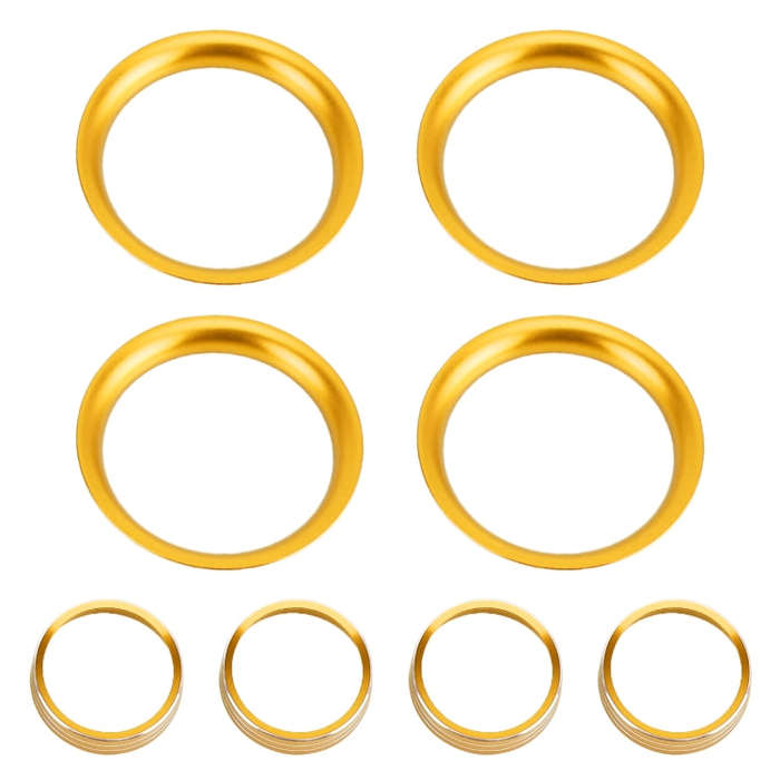 8 PCS Car Aluminum Alloy Air Conditioner Knob Case and Base for Honda XR-V (Gold)