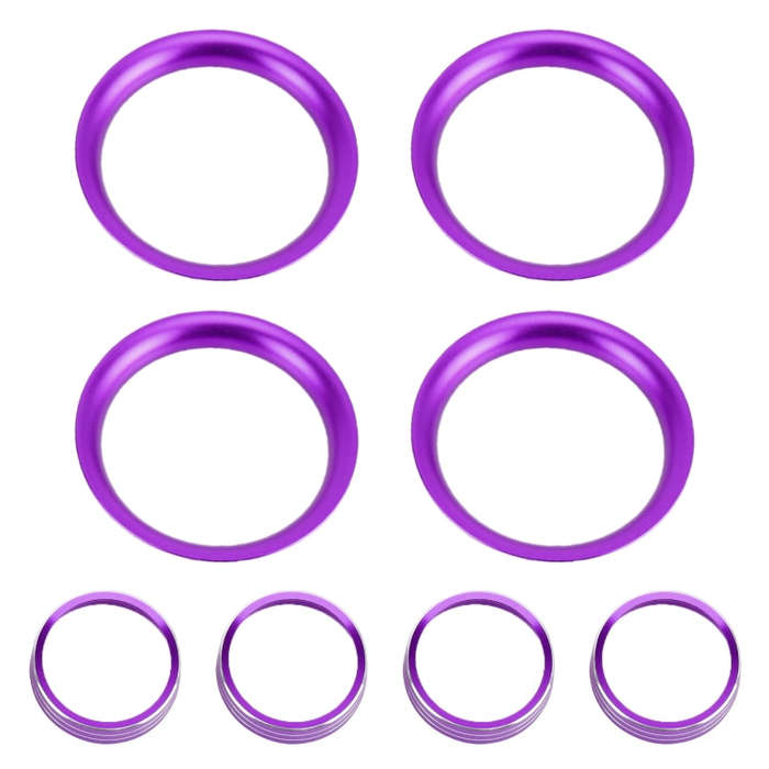 8 PCS Car Aluminum Alloy Air Conditioner Knob Case and Base for Honda XR-V (Purple)