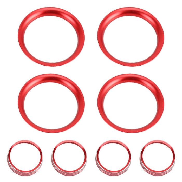 8 PCS Car Aluminum Alloy Air Conditioner Knob Case and Base for Honda XR-V (Red)