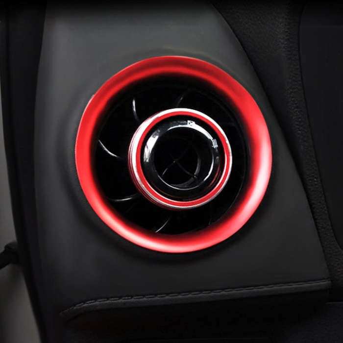 8 PCS Car Aluminum Alloy Air Conditioner Knob Case and Base for Honda XR-V (Red)