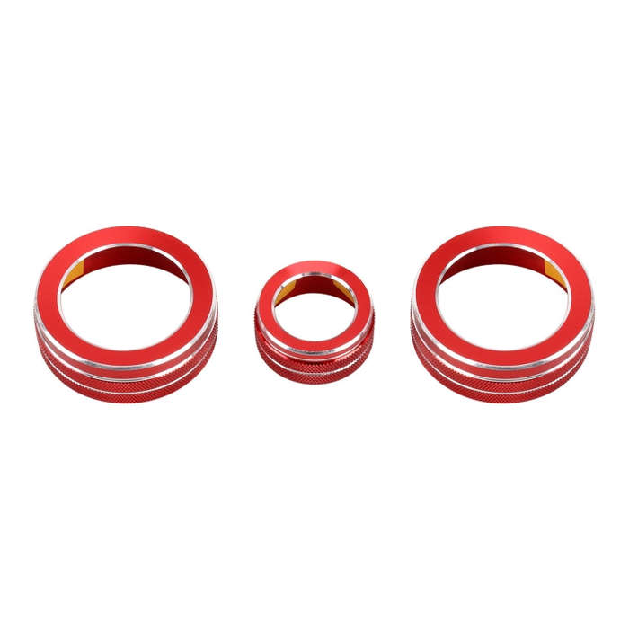3 PCS Car Metal Air Conditioner Knob Case for Honda CR-V 2017(Red)