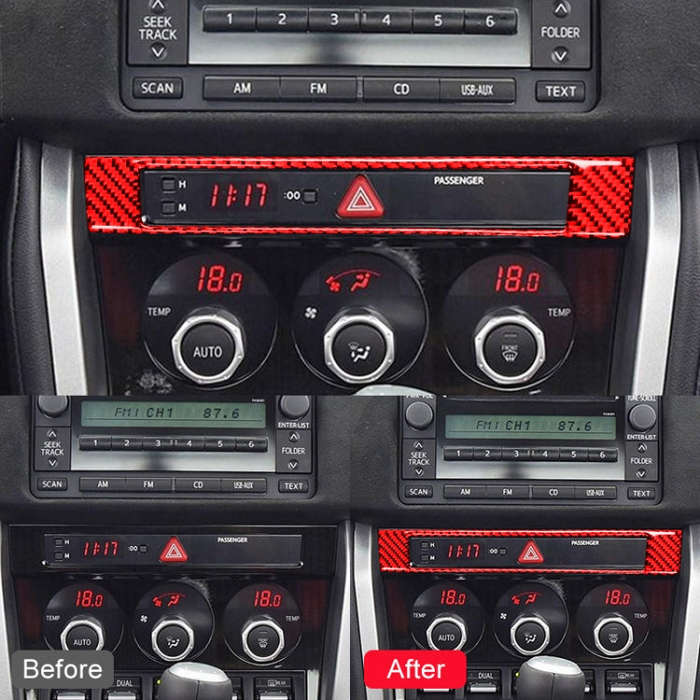 Car Carbon Fiber Central Control Clock Decorative Sticker for Subaru BRZ / Toyota 86 2013-2017, L...