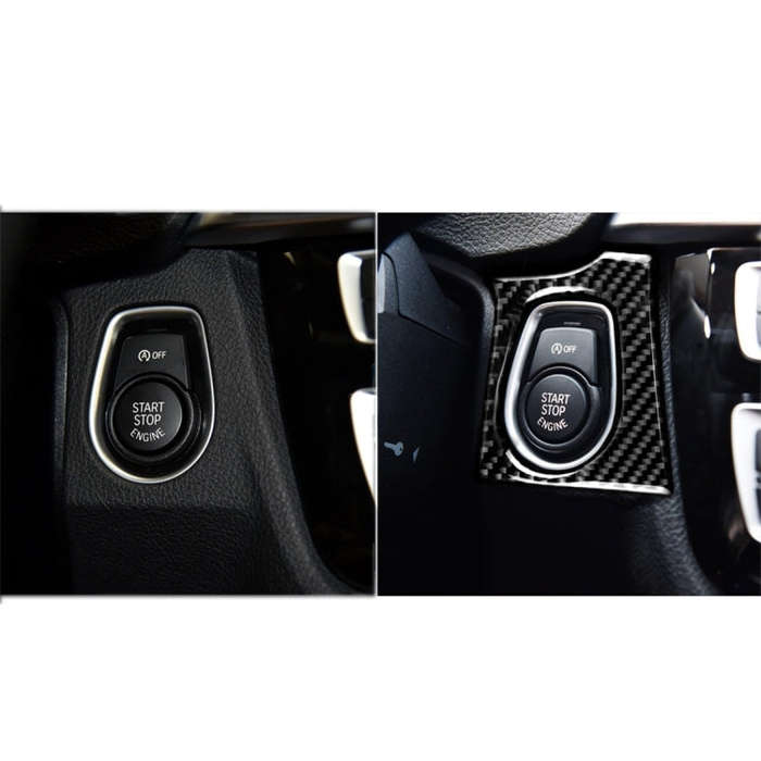 Carbon Fiber Car Key Hole Decorative Sticker for BMW F30 2013-2018 / F34 2013-2017, Sutible for L...