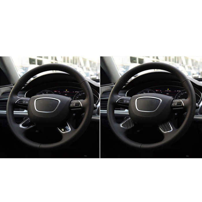 Car Carbon Fiber Steering Wheel Button Decorative Sticker for Audi A6 S6 C7 A7 S7 4G8 2012-2018, ...