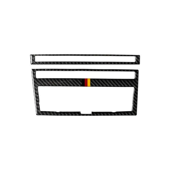 Car Carbon Fiber German Flag Color Air Conditioning CD Panel Decorative Sticker for Audi A6 2005-...