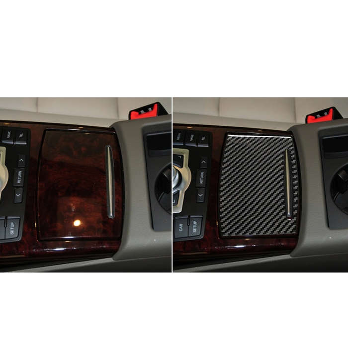 Car Carbon Fiber Water Cup Cover Decorative Sticker for Audi A6 2005-2011, Left and Right Drive U...
