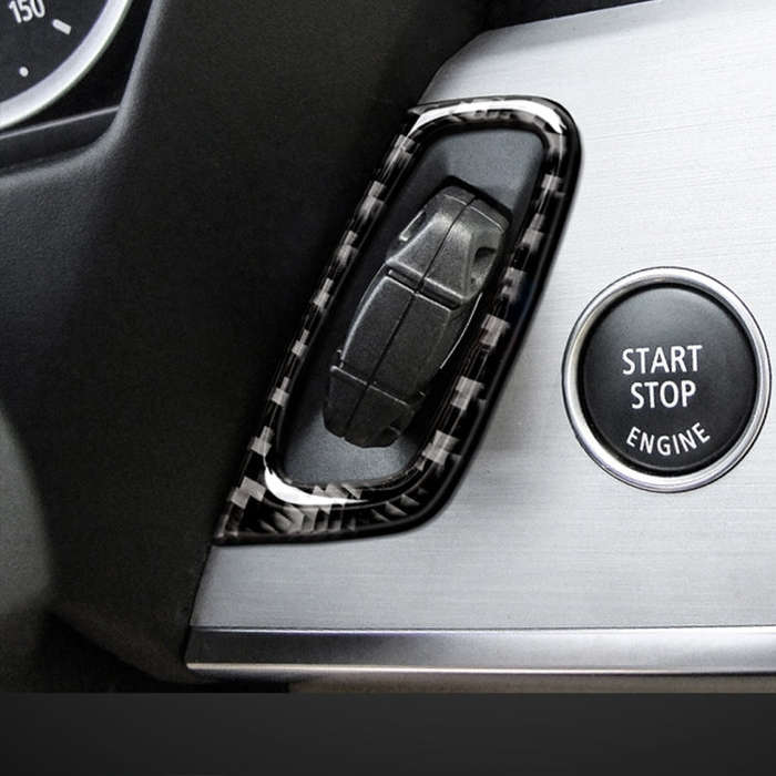 Car Carbon Fiber Solid Color Key Hole Decorative Sticker for BMW E70 X5 / E71 X6 2009-2013, Left ...