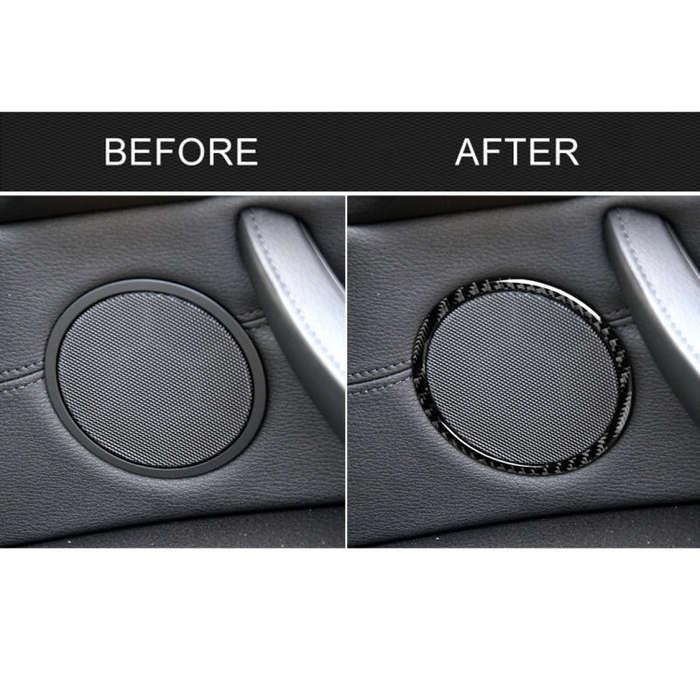 4 in 1 Car Carbon Fiber Solid Color Horn Ring Decorative Sticker for BMW 2008-2013 E70 / 2008-201...