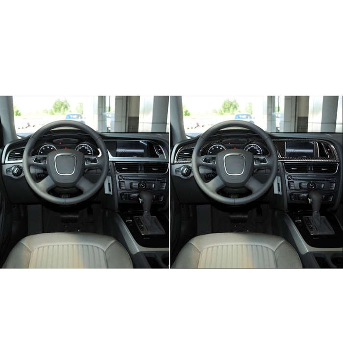 Car Carbon Fiber Dashboard Frame Decorative Sticker for Audi A4 2013-2014, Left Drive