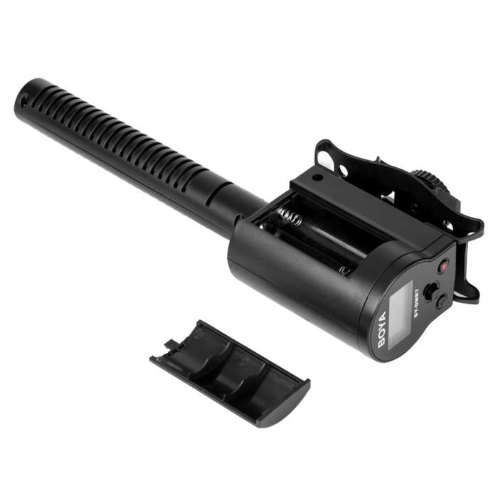 BOYA BY-DMR7 Shotgun Condenser Broadcast Microphone with LCD Display & Integrated Flash Recorder ...