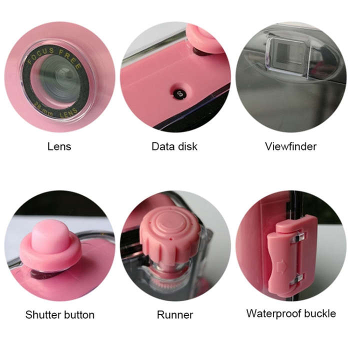 SUC4 Flowers Pattern Retro Film Camera Mini Point-and-shoot Camera for Children 5m Waterproof