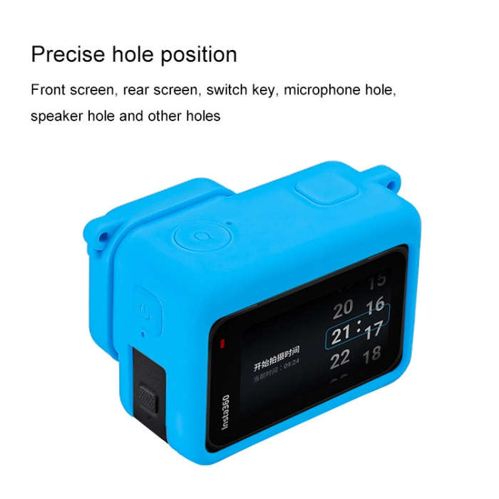 For Insta360 Ace Body Silicone Protective Case with Lens Cap (Black)