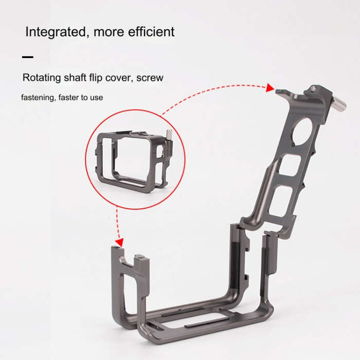 For Insta360 Ace Pro / Ace Aluminum Alloy Metal Rabbit Cage Frame (Grey)