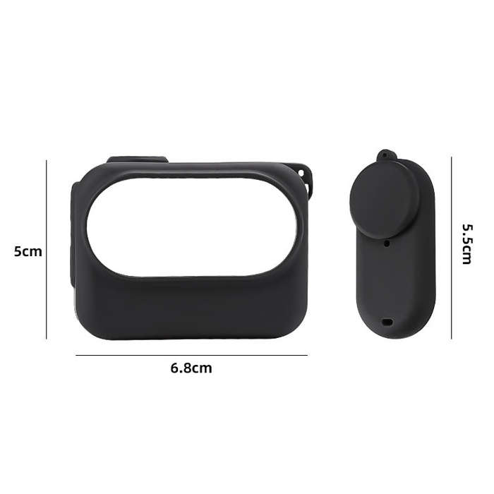 For Insta360 GO 3 Camera Body Charging Case Silicone Case with Lens Cap & Strap (White)