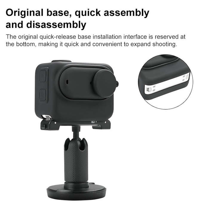 For Insta360 GO 3 Camera Body Charging Case Silicone Case with Lens Cap & Strap (White)