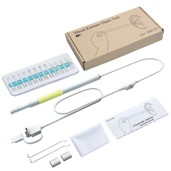 I98 1.3 Million HD Visual Earwax Clean Tool Endoscope Borescope with 6 LEDs, Lens Diameter: 5.5mm...