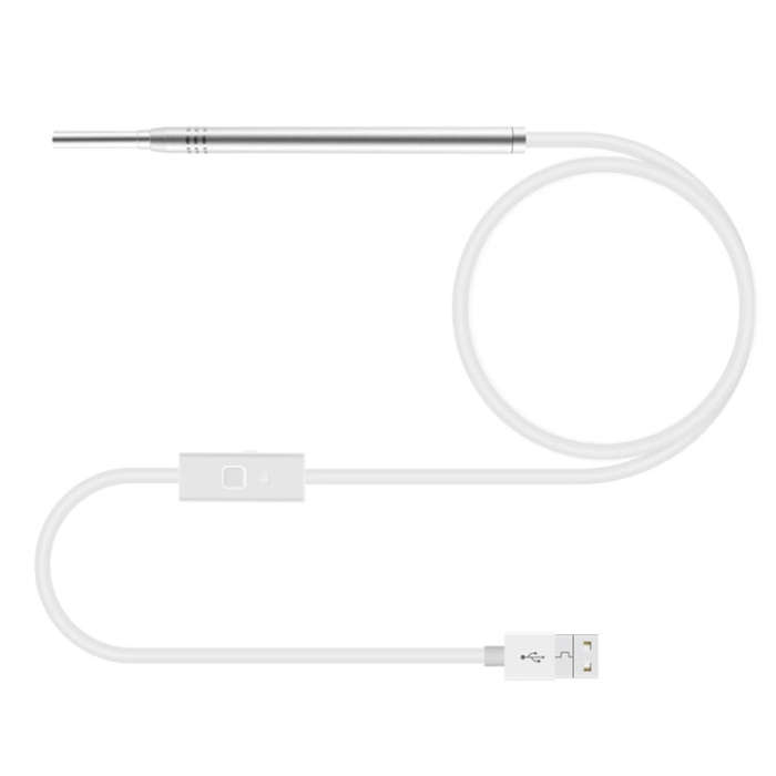 1MP HD Visual Ear Nose Tooth Endoscope Borescope with 6 LEDs, Lens Diameter: 3.9mm(Silver)