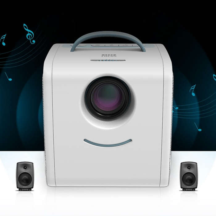 W-S1 10W Children Video Projector 30 Lumens HD 1080P LCD Technology, Support AV / USB / Mini SD C...