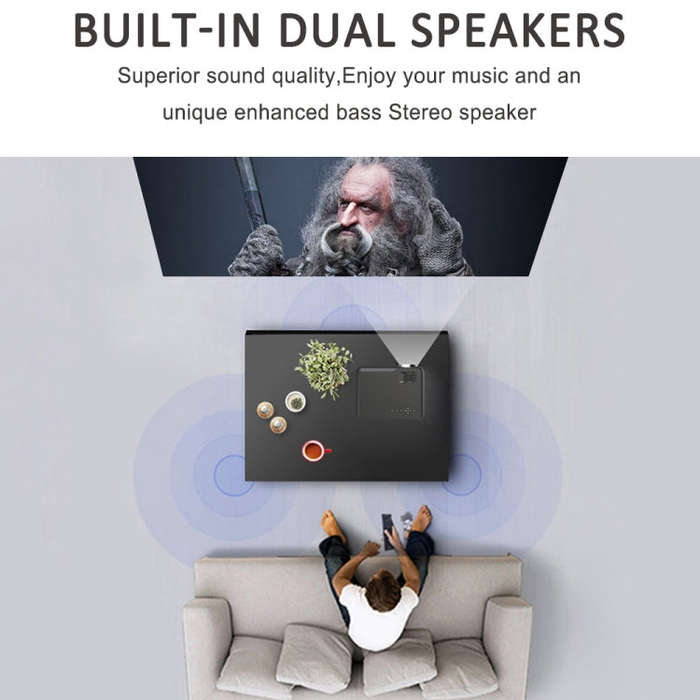 DH-A10 5.8 inch LCD Screen 4200 Lumens 1280 x 800P HD Smart Projector with Remote Control,Android...