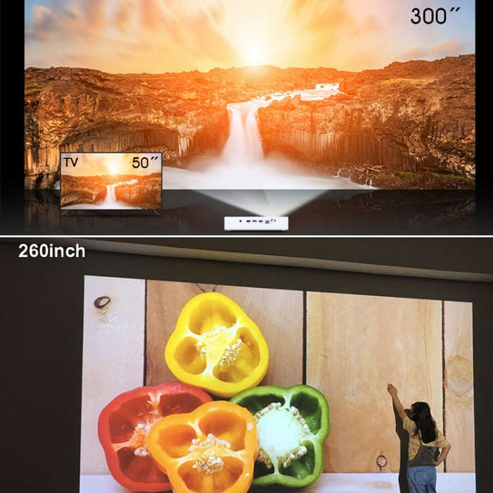 TOUMEI V6 3800 Lumens Android 6.0 3D Smart DLP Projector, 2GB+32GB, Support Dual Band WiFi / Blue...