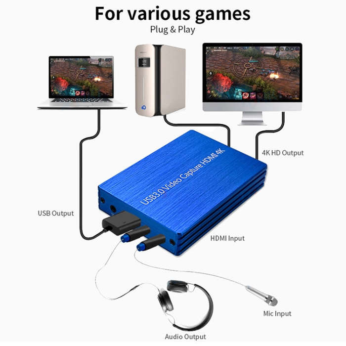NK-S300 USB 3.0 HDMI 4K HD Video Capture Card Device