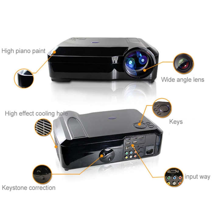 Wejoy L3 300ANSI Lumens 5.8 inch LCD Technology HD 1280*768 pixel Projector with Remote Control, ...