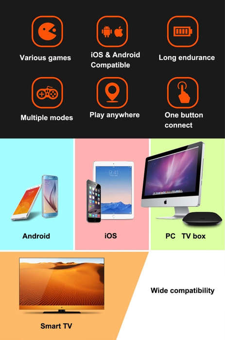 MOCUTE-050 Wireless Bluetooth Remote Controller / Mini Gamepad Controller / Music Player Controll...