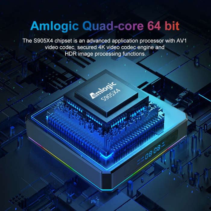 X96 X4 8K Smart TV BOX Android 11.0 Media Player with Remote Control, Amlogic S905X4 Quad Core AR...