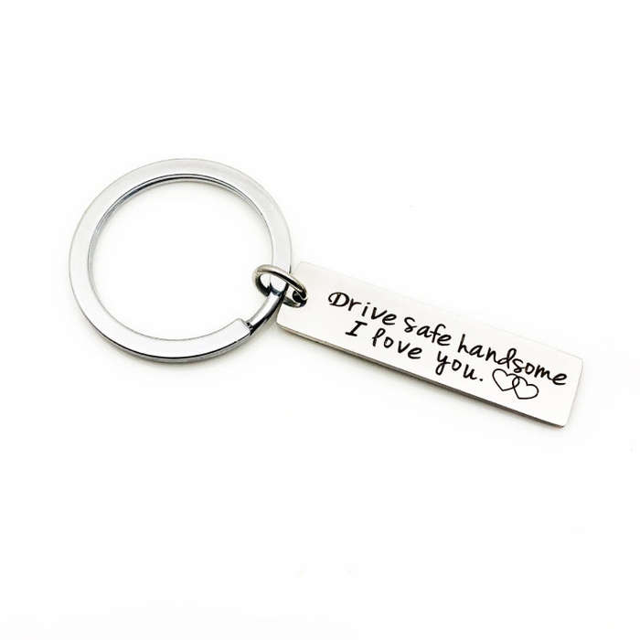 Creative Drive Safe Handsome Words Stainless Steel Keychain Key Rings(Motorcycle)