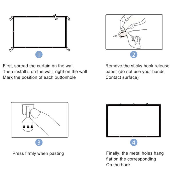 Folding Milk Silk Polyester Projector Film Curtain, Size:84 inch (16:9) Projection Area: 186 x 105cm