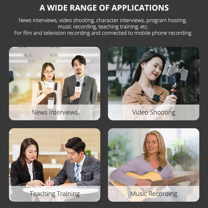 YELANGU MX5 2.4G Live Broadcast Interview Wireless Recording Camera Microphone, 1 Receiver to 1 T...
