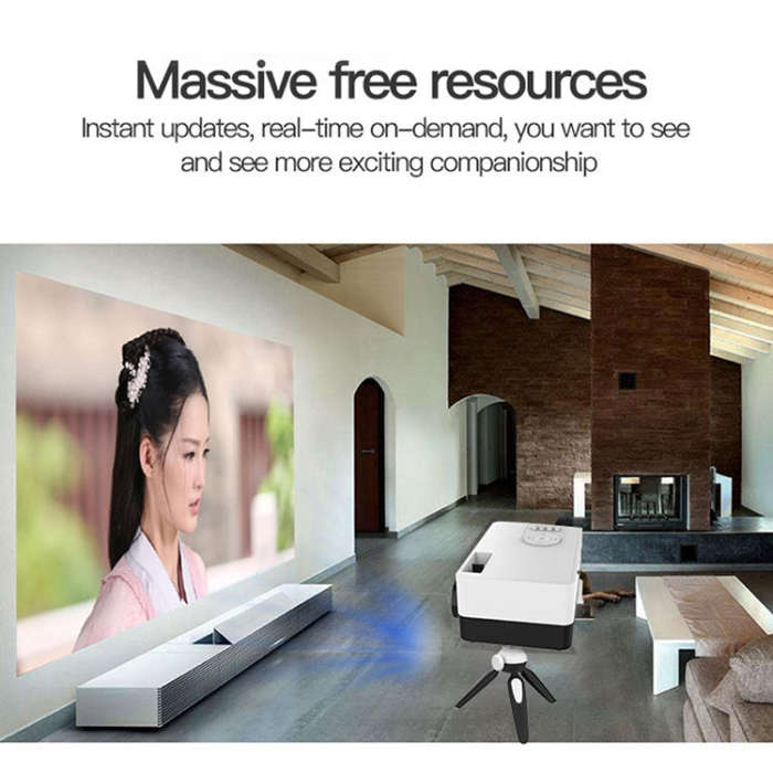 J15 1920 x 1080P HD Household Mini LED Projector with Tripod Mount Support AV / HDMI x 1 / USB x1...