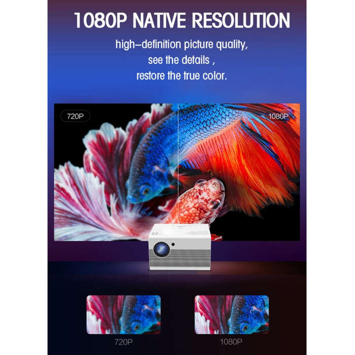 T10 1920x1080P 3600 Lumens Portable Home Theater LED HD Digital Projector, Android Version(White)