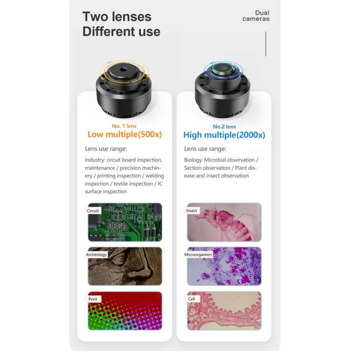 inskam315 7 inch IPS Screen 2000X 12MP HD Digital Microscope