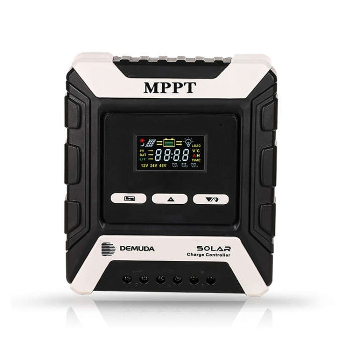 MPPT Solar Controller 12V / 24V / 48V Automatic Identification Charging Controller with Dual USB ...