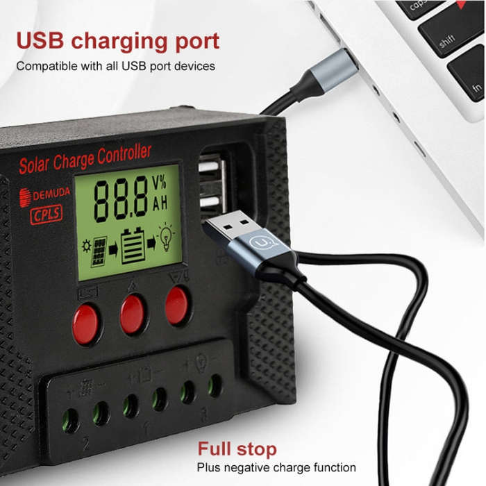 PWM Solar Controller 12V / 24V Lithium Battery Charging Photovoltaic Panel Charging Street Light ...