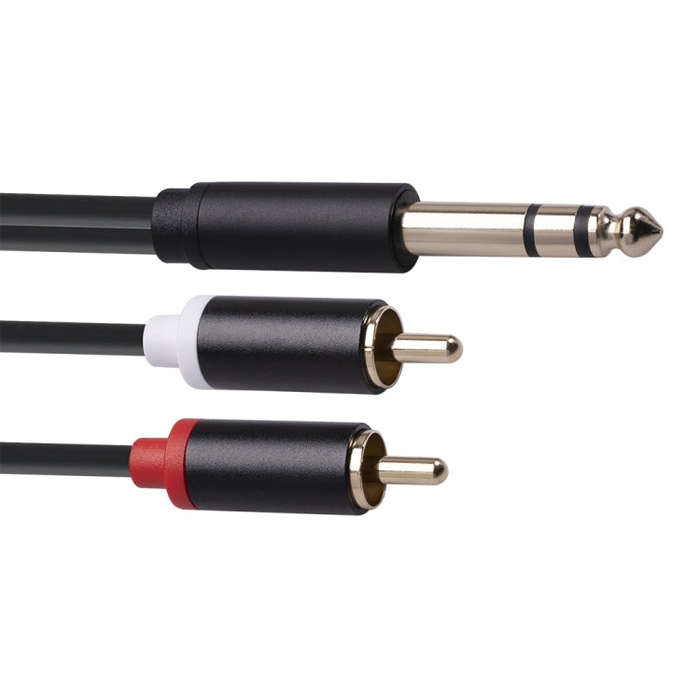 3685 6.35mm Male to Double RCA Male Stereo Audio Cable, Length:3m