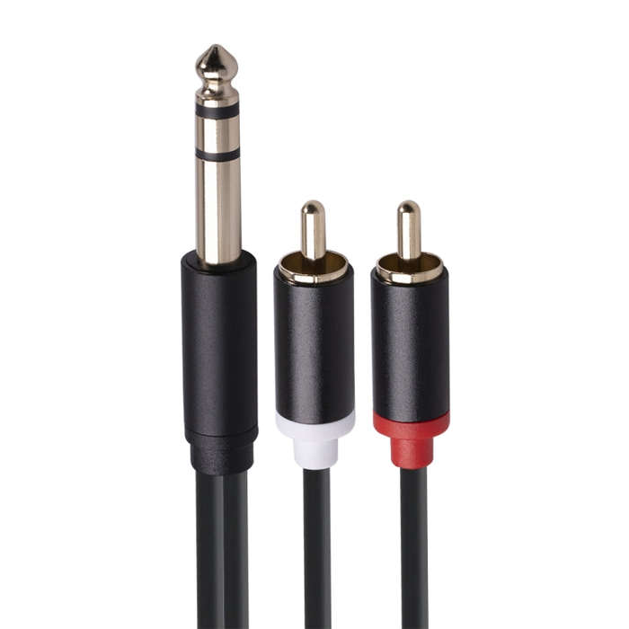 3685 6.35mm Male to Double RCA Male Stereo Audio Cable, Length:5m