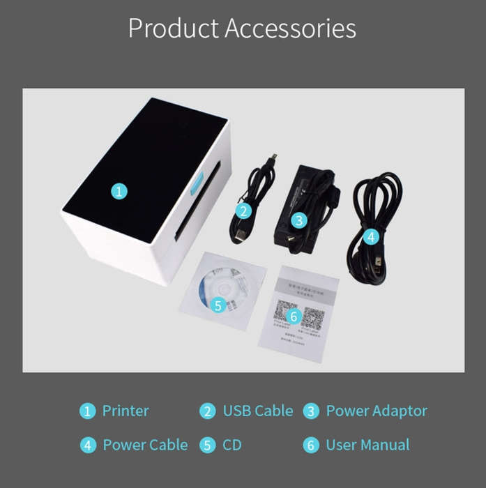 POS-9220 100x150mm Thermal Express Bill Self-adhesive Label Printer, USB + Bluetooth with Holder ...