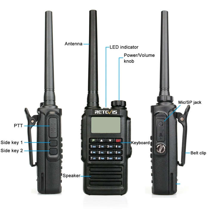 RETEVIS RT87 136-174MHz + 400-480MHz 128CHS Waterproof Dual Band DTMF Two Way Radio Handheld Walk...