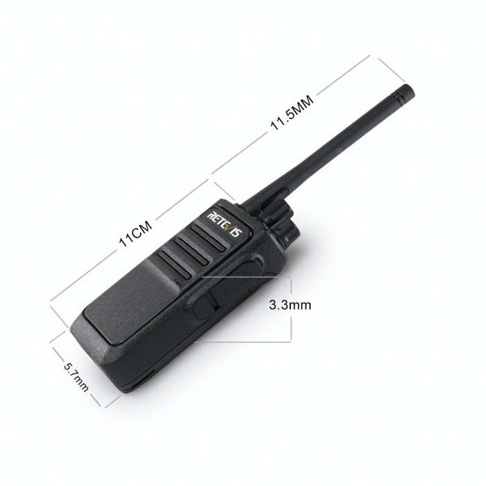 1 Pair RETEVIS RT17 2W 16CHS FRS Two Way Radio Handheld Walkie Talkie, US Plug(Black)