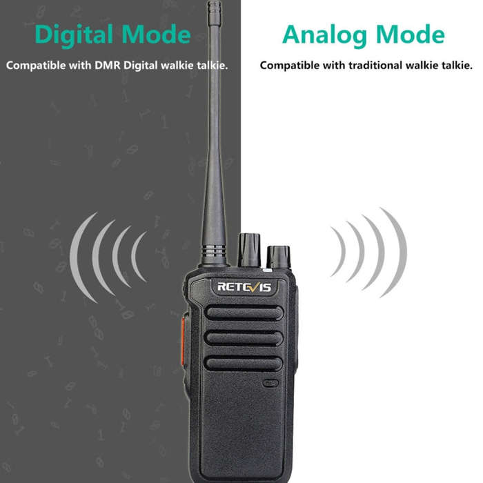 RETEVIS RT43 5W UHF 400-480MHz 32CHS DMR Digital Two Way Radio Handheld Walkie Talkie, US Plug(Bl...