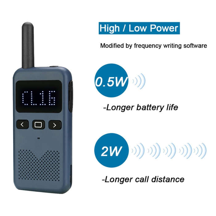 RETEVIS RB619 PMR446 16CHS License-free Two Way Radio Handheld Walkie Talkie, EU Plug(Navy Blue)